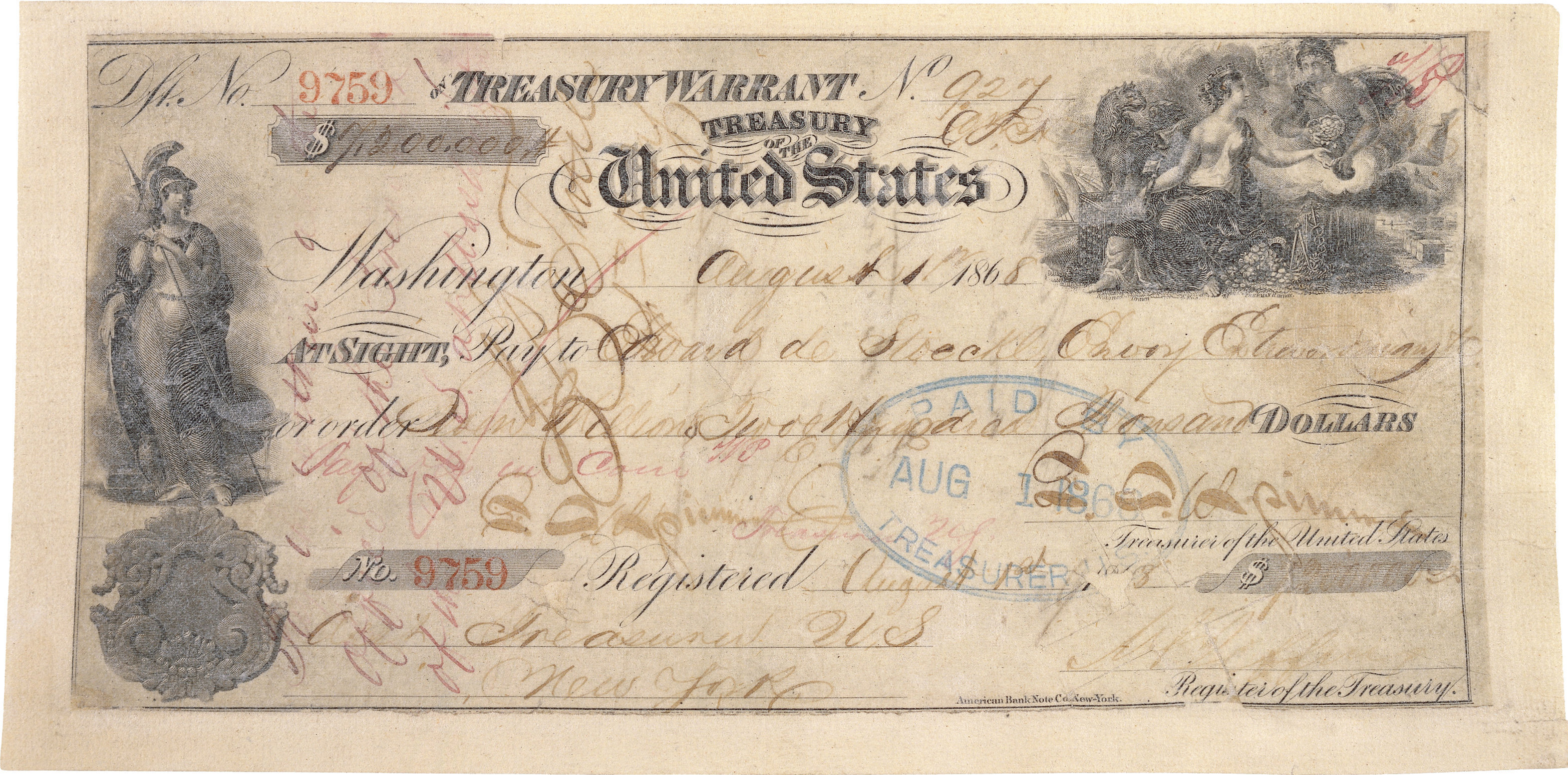 Treasury Warrant in the Amount of $7.2 Million for the Purchase of Alaska Treasury Warrant in the Amount of $7.2 Million for the Purchase of Alaska