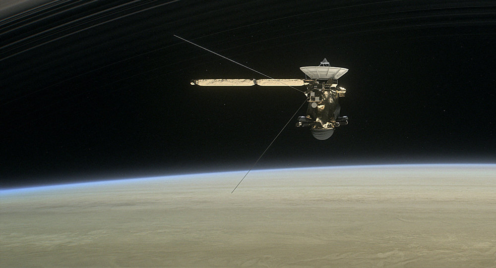 Cassini Spacecraft on Its Farewell Mission Into Saturn...