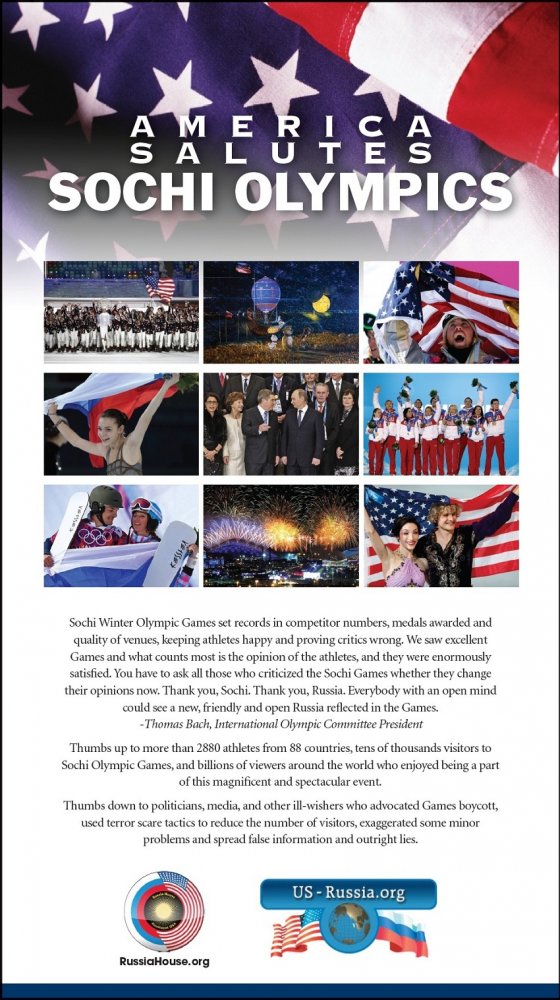 America salutes Sochi Olympics