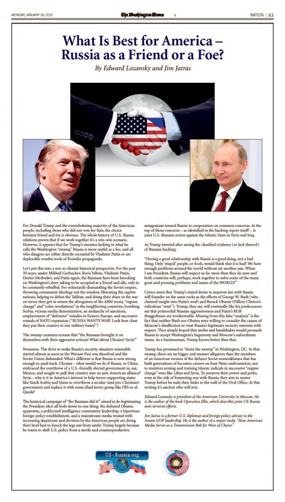 What Is Best for America - Russia as a Friend or a Foe?