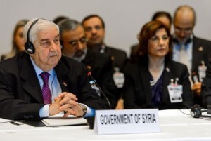 Syrian Foreign and Expatriates Minister Walid al-Moallem in Geneva, Switzerland.