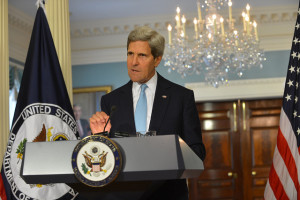 On Aug 30, 2013, U.S. Secretary of State John Kerry claims to have proof that the Syrian gov't was responsible for a chemical weapons attack on Aug. 21, but evidence failed to materialize or was later discredited [State Department photo]