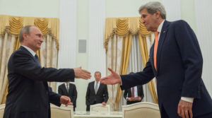 Russian President Vladimir Putin meets with U.S. Secretary of State John Kerry in Moscow on July 14, 2016 (Sergey Guneev, Sputnik)