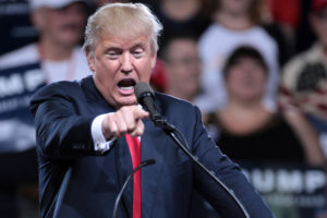 Donald Trump speaking with supporters at a campaign rally at Veterans Memorial Coliseum at the Arizona State Fairgrounds in Phoenix, Arizona. June 18, 2016. (Photo by Gage Skidmore)