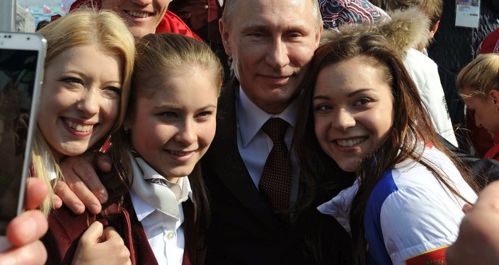 Vladimir Putin takes part in foundation of Alley of Winners at Sochi Olympic Park
