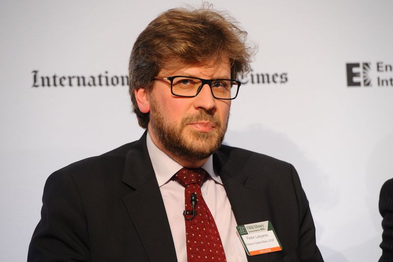 Fyodor Lukyanov speaks at a 2014 conference in London (Anthony Harvey/Getty Images for The New York Times)