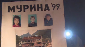 Placard at Dec 12, 2015 anti-NATO protest in Montenegro showing children killed by NATO aircraft in 1999